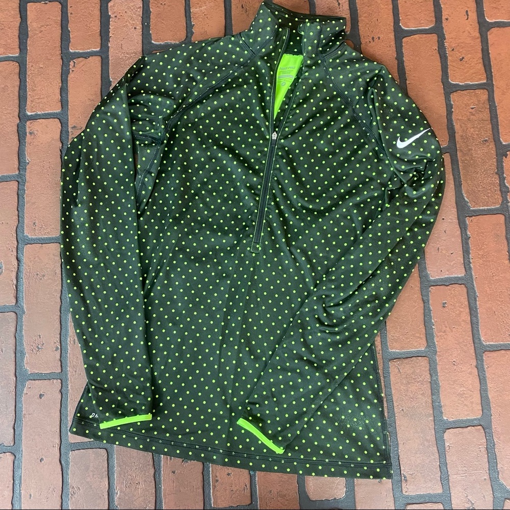 Nike Pro Polka Dot 1/4 Zip Running Pullover